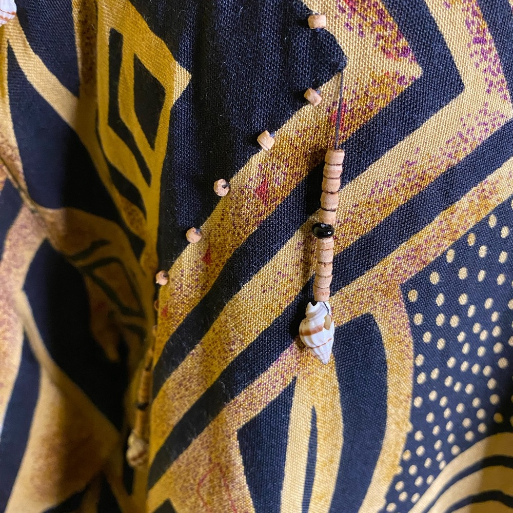 Vintage, tribal, button-down, shell, beaded jacket.. - Picture 5 of 5